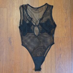 Black Mesh Star Bodysuit